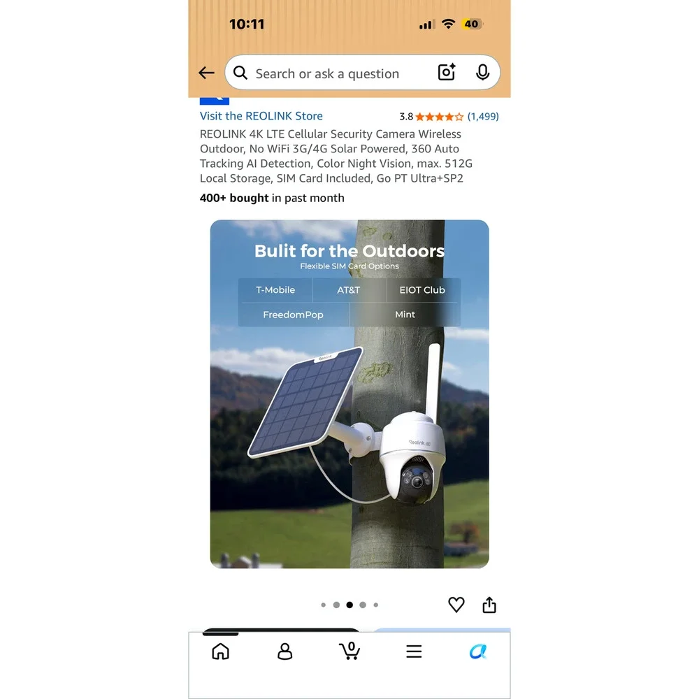 REOLINK 4K LTE Cellular Security Camera Wireless Outdoor